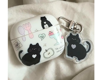Black Cat Earphone Protective Case, 3D Airpods Pro 2 Case | Airpods 4 Case, Gift For Her