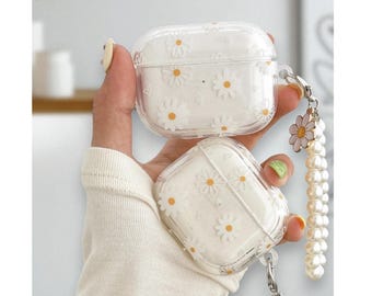 Estuche con diseño de flores para Airpods, estuche para auriculares, estuche 3D para Airpods Pro 2 / Airpods 4 - Regalo para ella