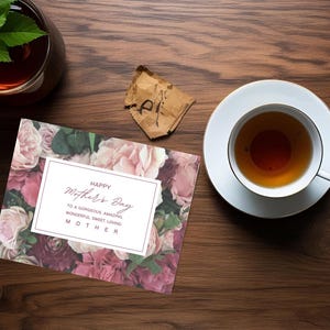 Cartão postal floral rosa para o Dia das Mães