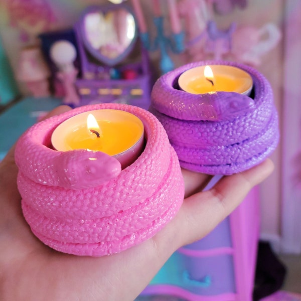 Snake Candle Holder/Tealight Candle Holder/Cute Pastel Witch/Gothic Home Decor/Candle Holder Centerpiece/Cute Gift
