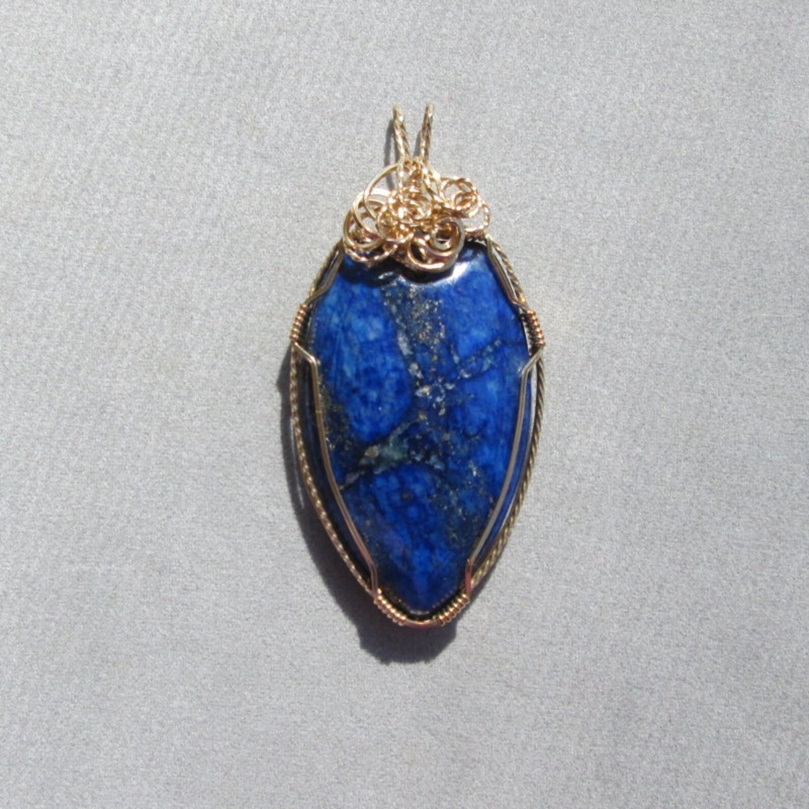 Lapis Lazuli Pendant in 14K Goldfilled Wirewrap Setting Etsy