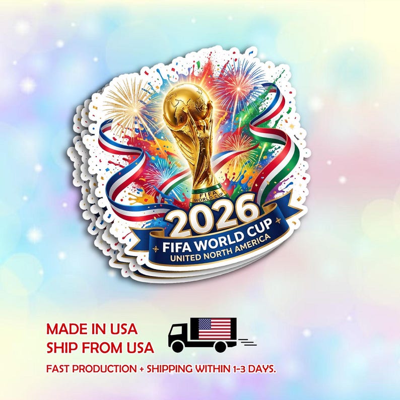 FIFA World Cup 2026 Sticker - Trophy Decal for Car Window, Laptop ...