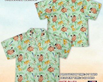 Lion King Hawaiian Shirt, Disney Trip Button Shirt