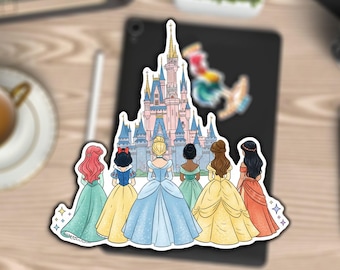 Disney Princess Castle World Sticker Waterproof Disney Laptop, Disneying Theme Park Vacation, Castle Park Mouse