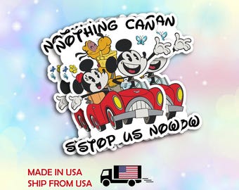 Mickey and Minnie Nothing Can Stop Us Now Sticker , Mickey and Minnie Sticker ,Goofy's Runaway Railroad Sticker -mk5