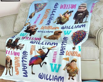 Personalized Watercolor Disney Pixar Up Movie Blanket/Disney Pixar Up/Adventure Is Out There Carl & Ellie Blanket/Disney Up Blanket