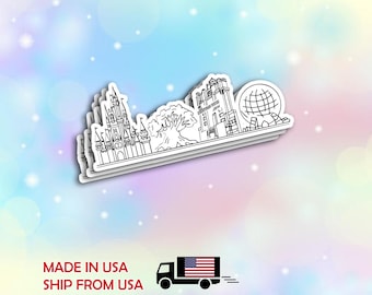 Disney Park Hopper Sticker , Disney World, Disneyland Park Icons , Water Resistant Shiny or Holographic Stickers , Second Star Co.