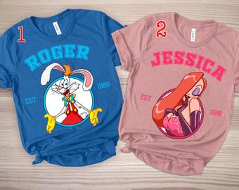 Camiseta retro de Roger Rabbit, camiseta de vacaciones familiares en Disneyland