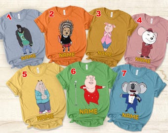 Personalisierte Sing Movie Geburtstag T-Shirt - Gruppe passende T-Shirt