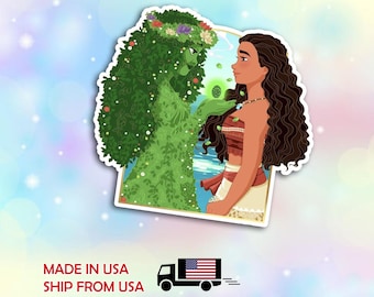 Te Fiti and Moana Sticker - Moana Stickers