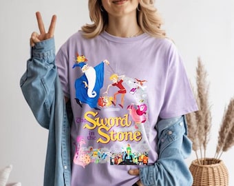 Disney The Sword In The Stone Comic Poster Retro Shirt, Magic Kingdom Trip Unisex T-shirt Family Birthday Gift Adult Kids Toddler Tee