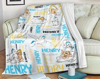 Personalized Name Baby Hercules and Pegasus Blanket, Hercules Fleece Blanket, land Family Matching, Best Friend, Walt World