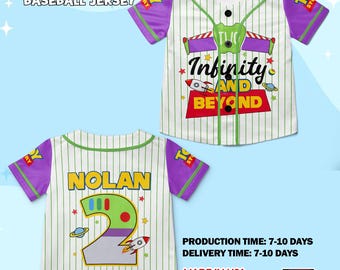 Personalized Two Infinity And Beyond Birthday Boy Baseball Jersey Toy Story Birthday Baseball Jersey, Birthday Boy Jersey Shirt