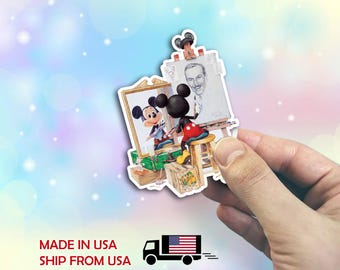 Disneyy Walt Disney Mickey Mouse What A Wonderful World Sticker Waterproof Disney Laptop, Disneying Theme Park Vacation, Castle Park Mouse