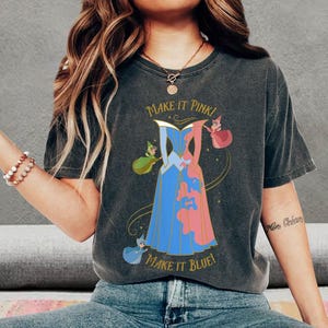 Disney Sleeping Beauty Princess Shirt, Flora, Fauna, Merryweather T-shirt, 65Th Anniversary Pink & Blue Tee, Magic Kingdom, Disney Trip