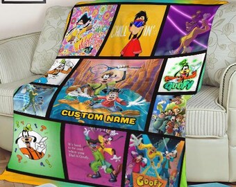 A Goofy Movie Fleece Blanket, Goofy Max And Roxanne Home Decor, Throw Blanket For Kid Baby Adults, Cute Christmas Gift