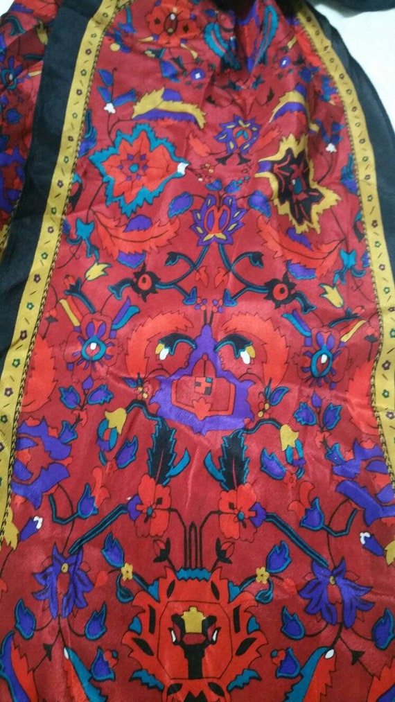 Sale Unique Morgan Taylor a silk Scarf long red bl