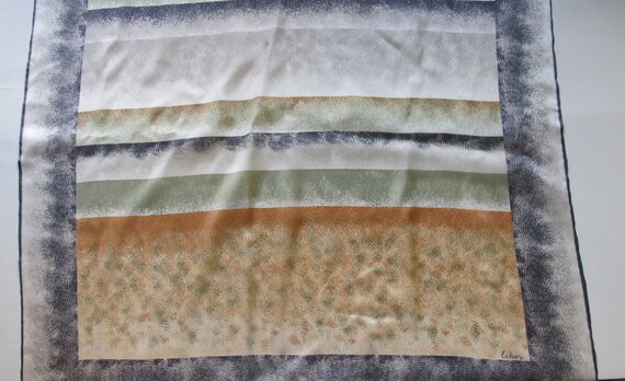Vintage Echo silk scarf peach gray sage green ora… - image 3