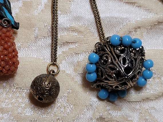 Amazing Rare Adele Simpson Brooch Chatelane coral… - image 6