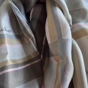 Pastel Silk Scarf large long Echo beige pink