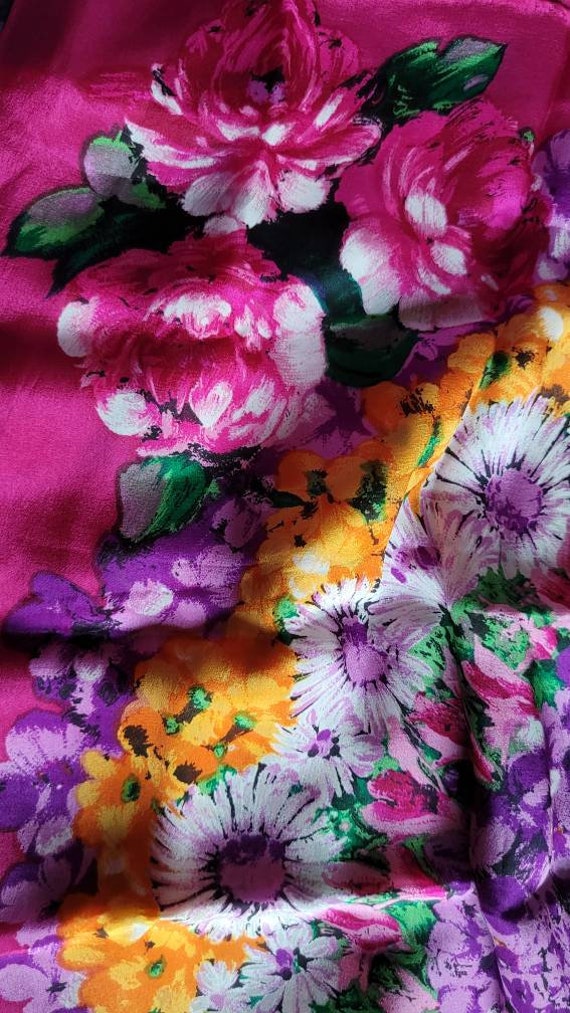 Floral Silk Scarf Oscar de la Renta designer