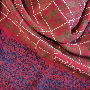 Red VERSACE Designer Silk Scarf Gianni vintage