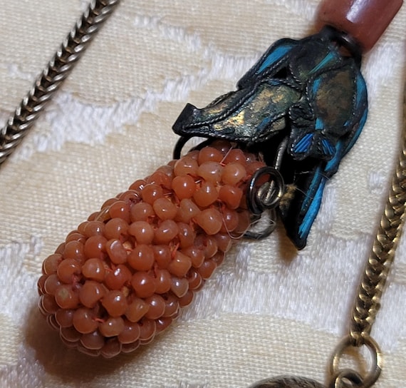 Amazing Rare Adele Simpson Brooch Chatelane coral… - image 5