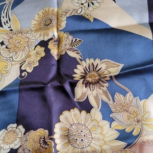 Oscar Long Silk Scarf blue purple 20231026
