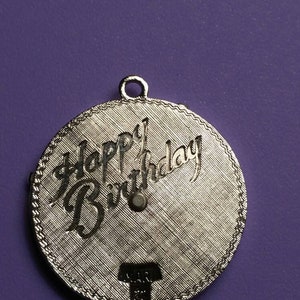 Sale Birthday Charm vintage  pendant