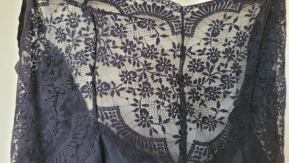 Vintage Black Lace Slip full Lindsey Roscoe Farr West 36