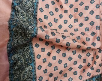 Classic Blass Silk Scarf Pink & gray paisley 230611