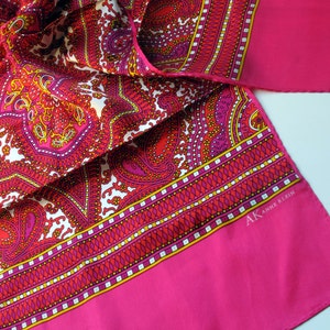 Fanciful Pink Anne Klein scarf silk paisley long