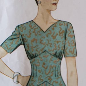 Vintage Vogue 2636 dress pattern 1940 repro jacket 6 8 10 UNCUT