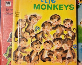 Ten Little Monkeys children's Book Vintage small 1953 20231102