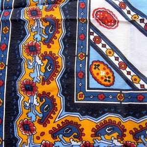 Blue Gold de la Renta silk scarf Oscar vintage