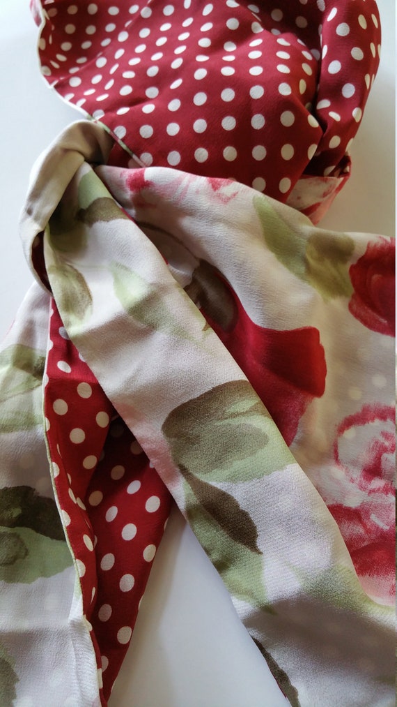 Rose Beauty Saldarini silk scarf red 20231129 - image 4