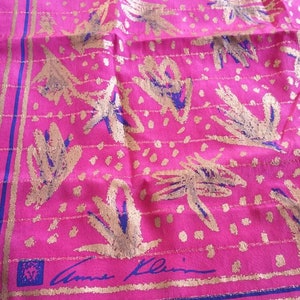 Cherry Magenta Silk Anne Klein scarf long