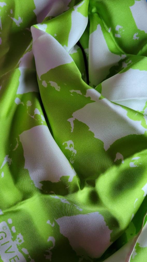 Vintage Givenchy green Silk Scarf