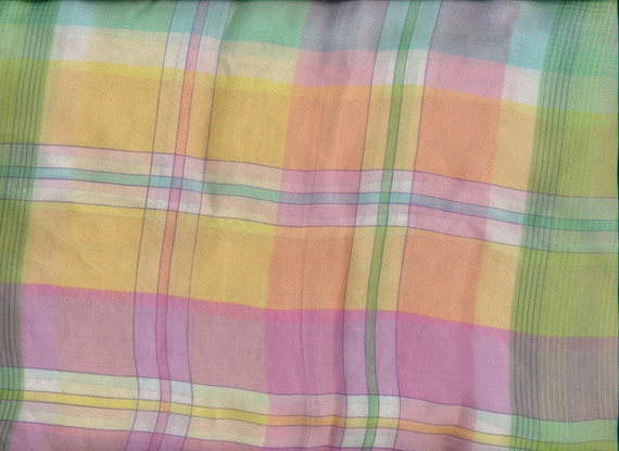 Candy Sheer Ralph Lauren sheer plaid pink green S… - image 3