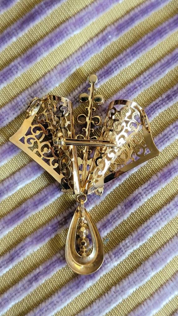 Vintage Gold Van Dell Brooch 12K gf - image 3