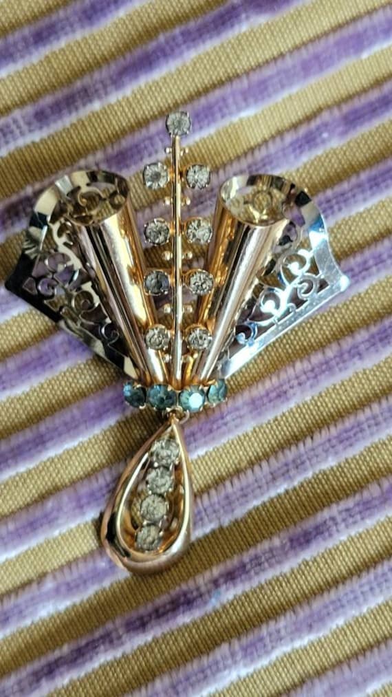 Vintage Gold Van Dell Brooch 12K gf - image 1