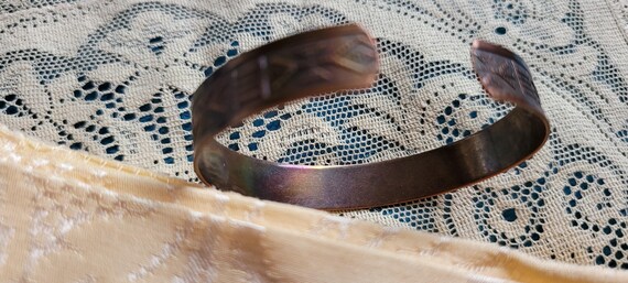Copper Bracelet vintage signed solid copper bangl… - image 5