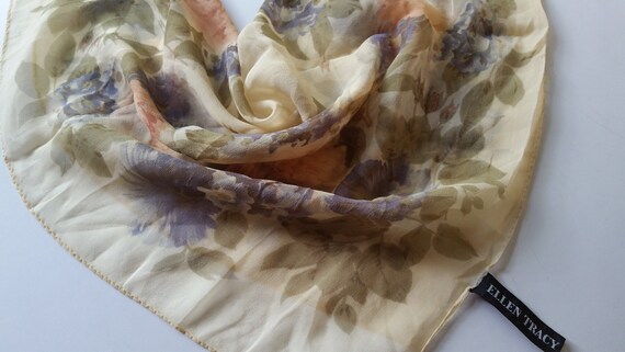 Lovely Silk Floral Ellen Tracy Scarf 2024017 - image 3