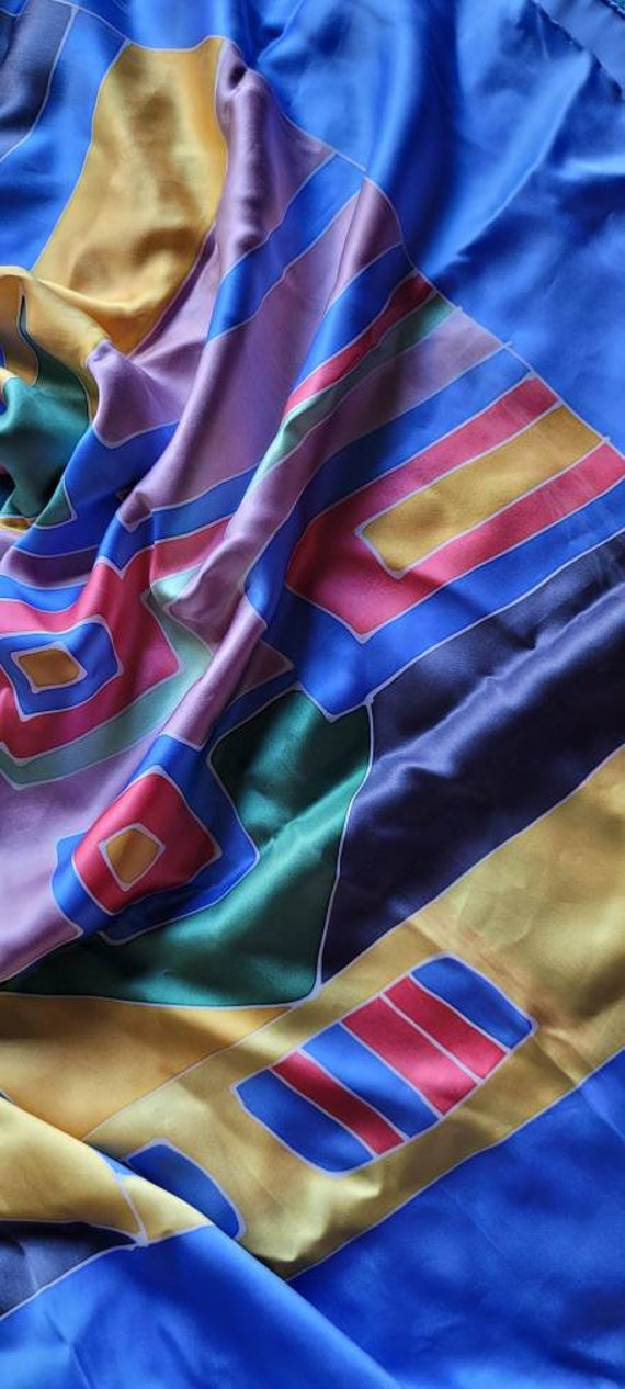 Rainbow Colors Silk Wrap or Scarf satin