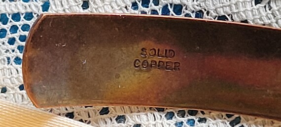 Copper Bracelet vintage signed solid copper bangl… - image 2
