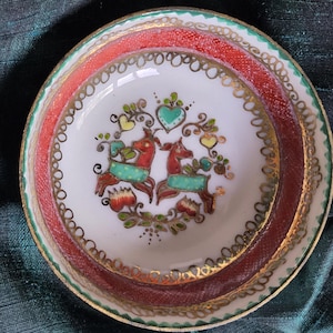 Small Enamel Dish for Rings or Trinkets Austria deer
