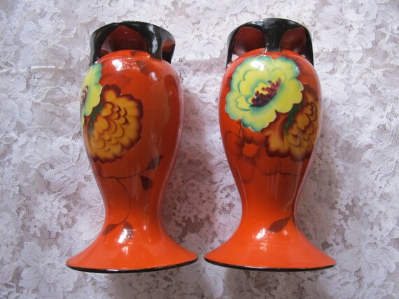 Sale Sakura Vases Art Deco Luster 1930s Vintage Antique Etsy