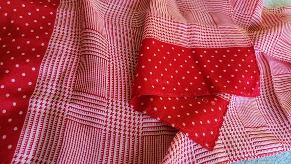 Red Vintage Echo long scarf silk - image 1