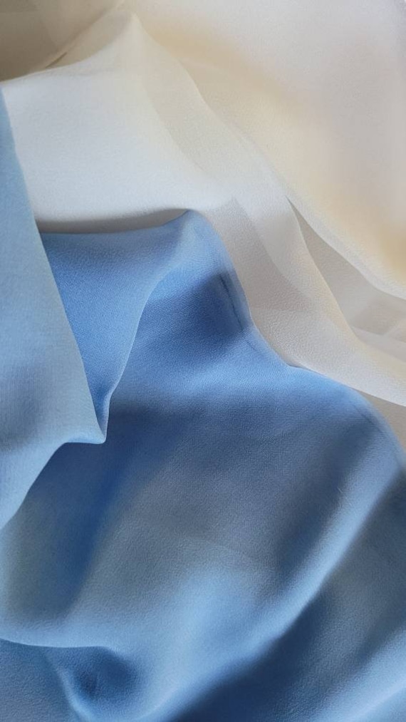 Lot 2 Sheer Scarves Vera blue white long