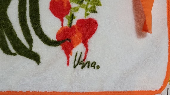 Vintage VERA Neumann Apron Cotton terrycloth short orange retro kitchen 20240909